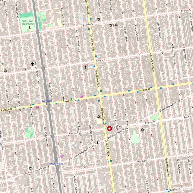 Map pin at 2200 Gravesend Neck Road, Brooklyn